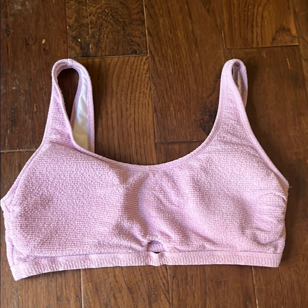 Pink Textured Women's Bikini Top